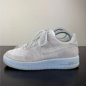 Size 7Y - Nike Air Force 1 Crater Flyknit White Chambray Blue Women’s 8-8.5